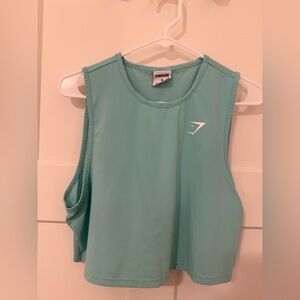 Gymshark Light Teal Cropped Tank Top – Women’s Medium